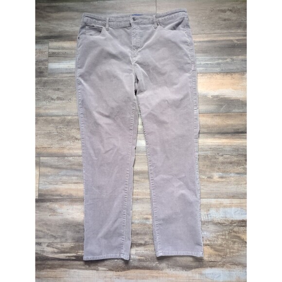 Talbots Corduroy Pants High-Rise Straight-Leg Cords Gray Women's 16 30" Inseam - Picture 1 of 4